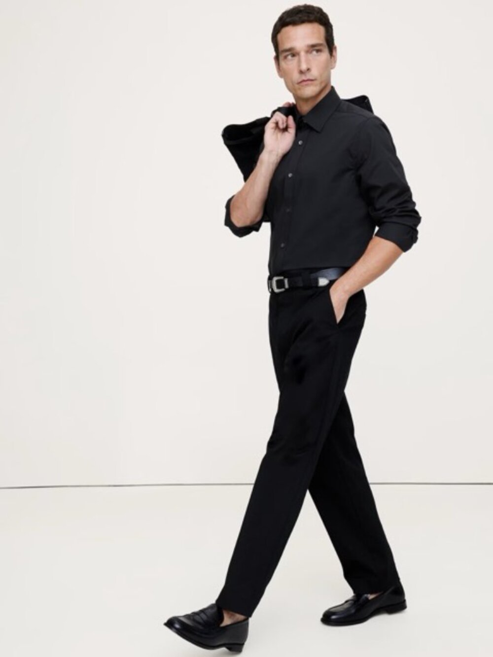 Banana Republic - Standard-Fit Wrinkle-Resistant Dress Shirt - Black - NWT